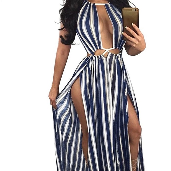 Women halt dress with split on the side - Picture 1 of 1